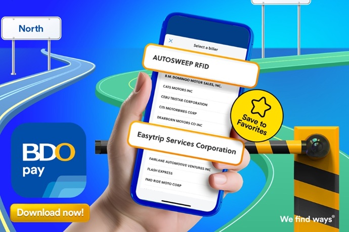 Zero fees on Autosweep and Easytrip reloads with BDO Pay