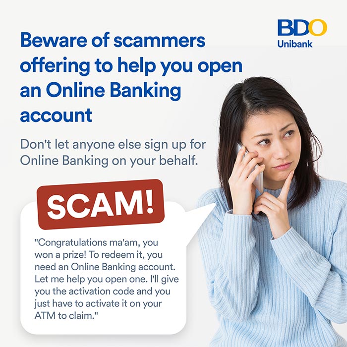 BDO warns against “assistance” to open online bank account BDO