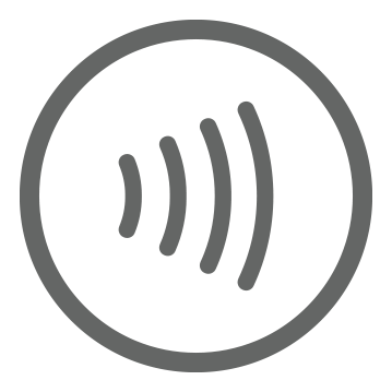 A symbol of a contactless payment