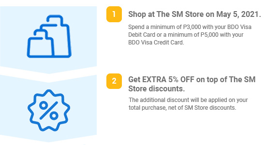 Extra 5 Off At Sm Store S 5 5 Sale Bdo Unibank Inc